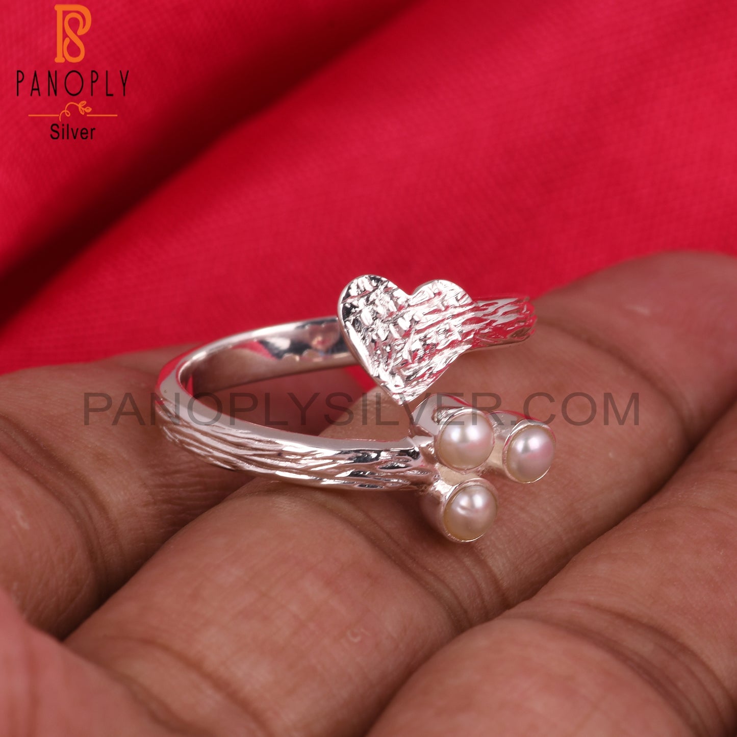 Pearl Round Shape Hypoallergenic 925 Sterling Silver New Ring
