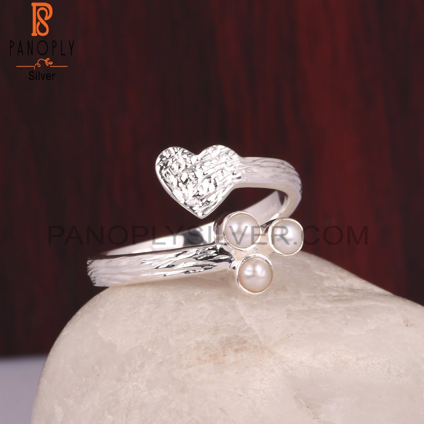 Pearl Round Shape Hypoallergenic 925 Sterling Silver New Ring