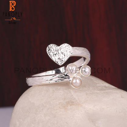 Pearl Round Shape Hypoallergenic 925 Sterling Silver New Ring
