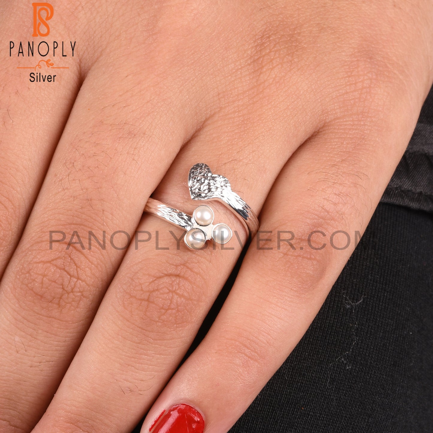 Pearl Round Shape Hypoallergenic 925 Sterling Silver New Ring