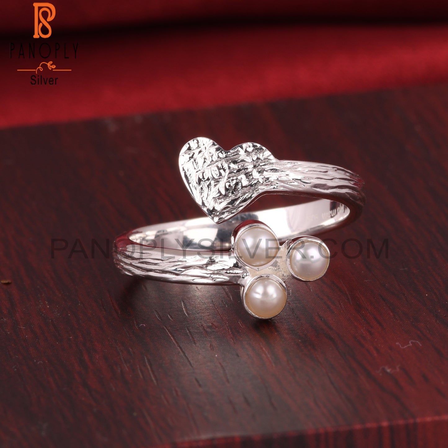 Pearl Round Shape Hypoallergenic 925 Sterling Silver New Ring