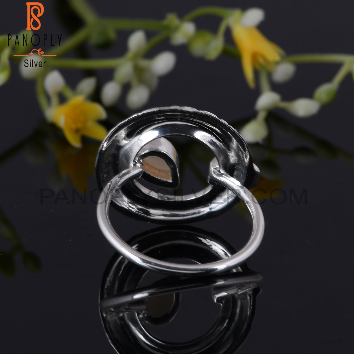 Designer Ethiopian Opal Pear Shape 925 Sterling Silver Ring