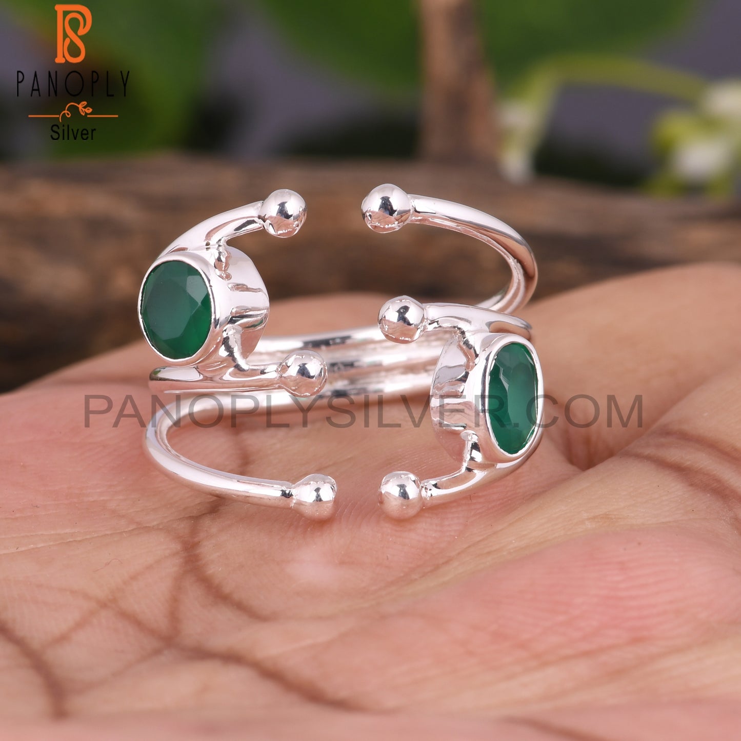 Green Onyx 925 Sterling Silver Ring
