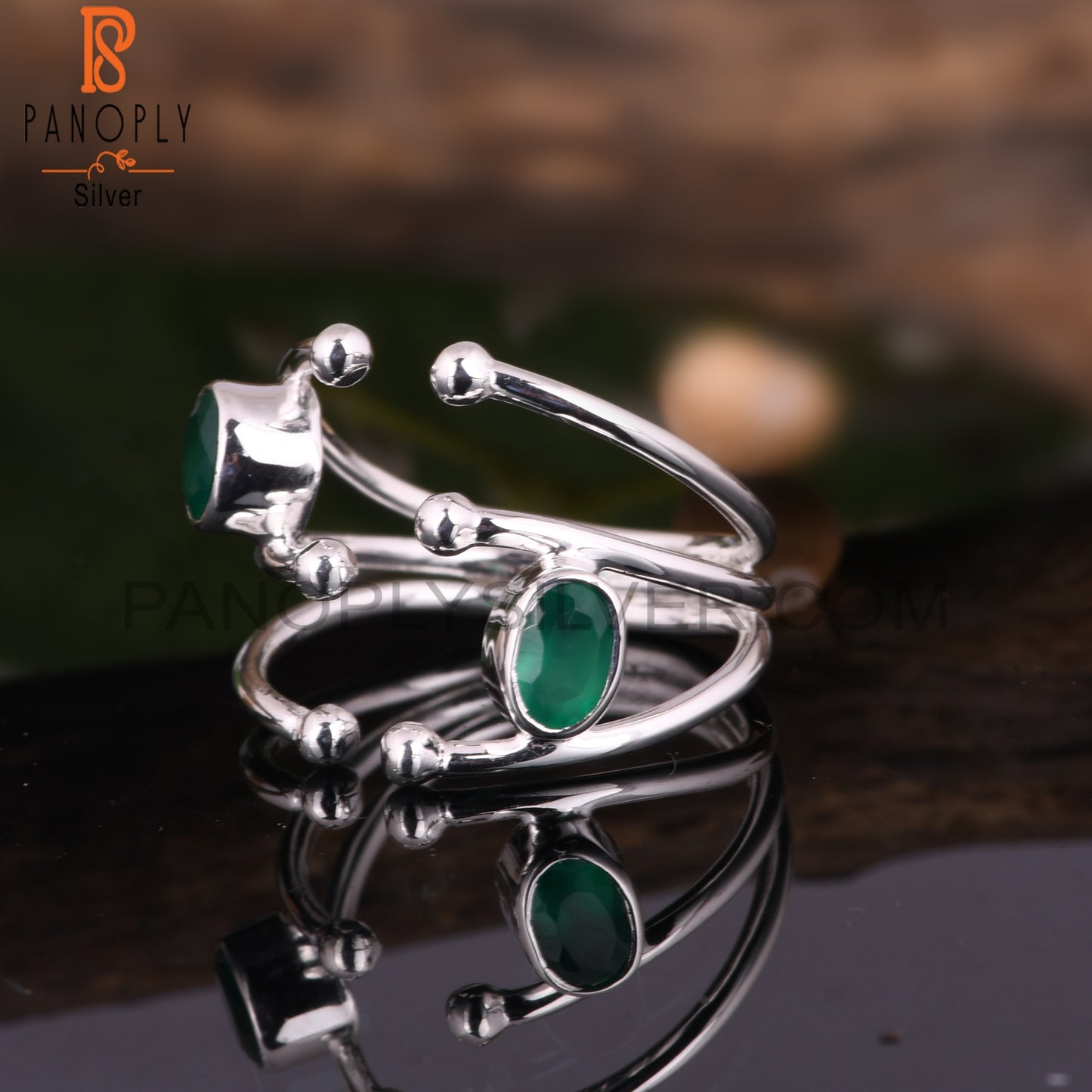 Green Onyx 925 Sterling Silver Ring