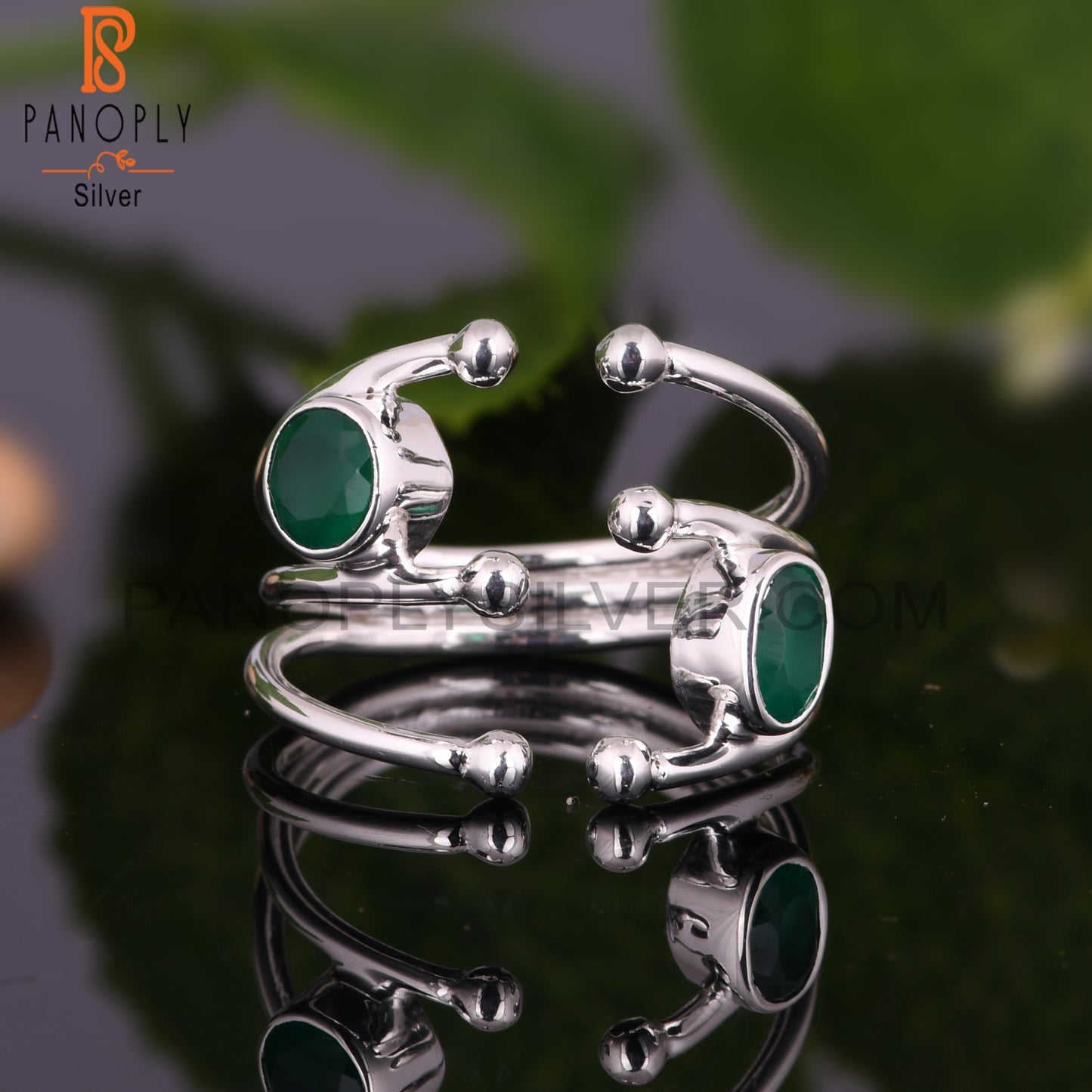 Green Onyx 925 Sterling Silver Ring