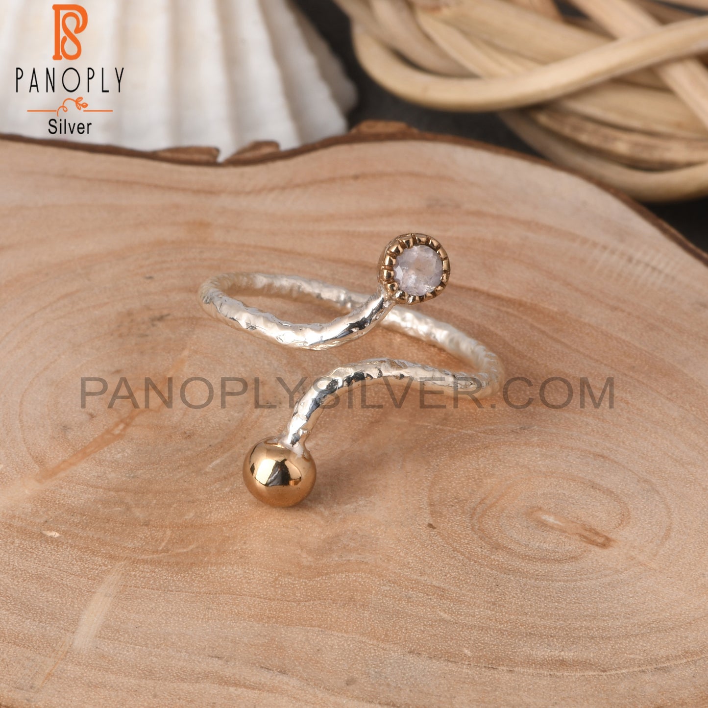 Rose Quartz Round Shape 925 Sterling Silver Ring