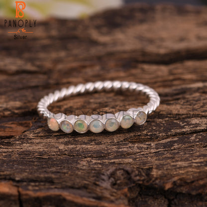 Ethiopian Opal Casual 925 Sterling Silver Ring