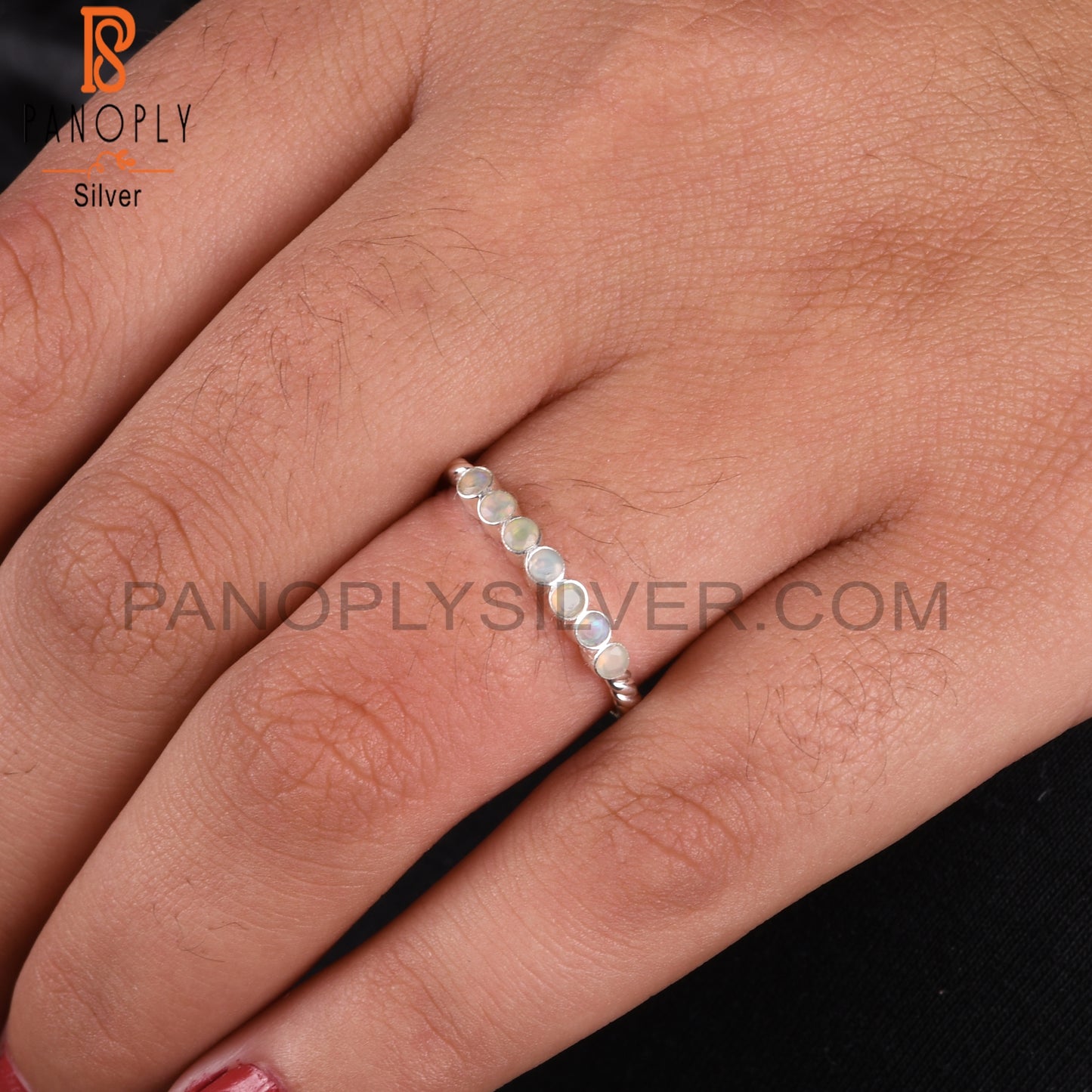 Ethiopian Opal Casual 925 Sterling Silver Ring