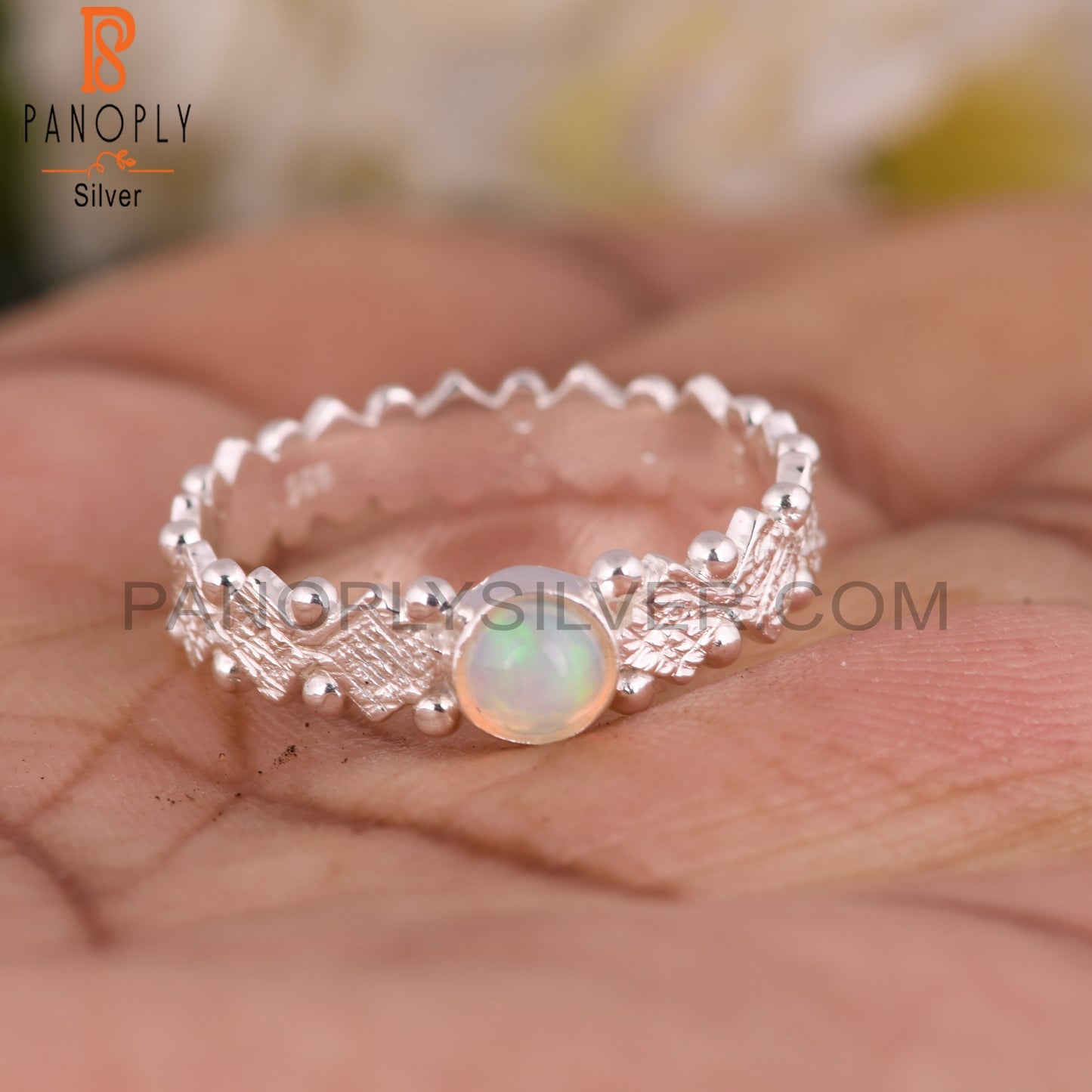 Small Ethiopian Opal 925 Sterling Silver Ring
