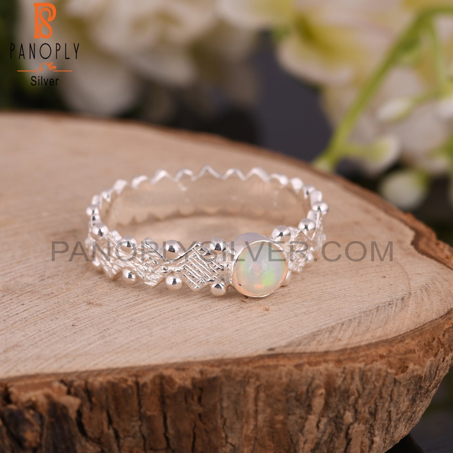 Small Ethiopian Opal 925 Sterling Silver Ring