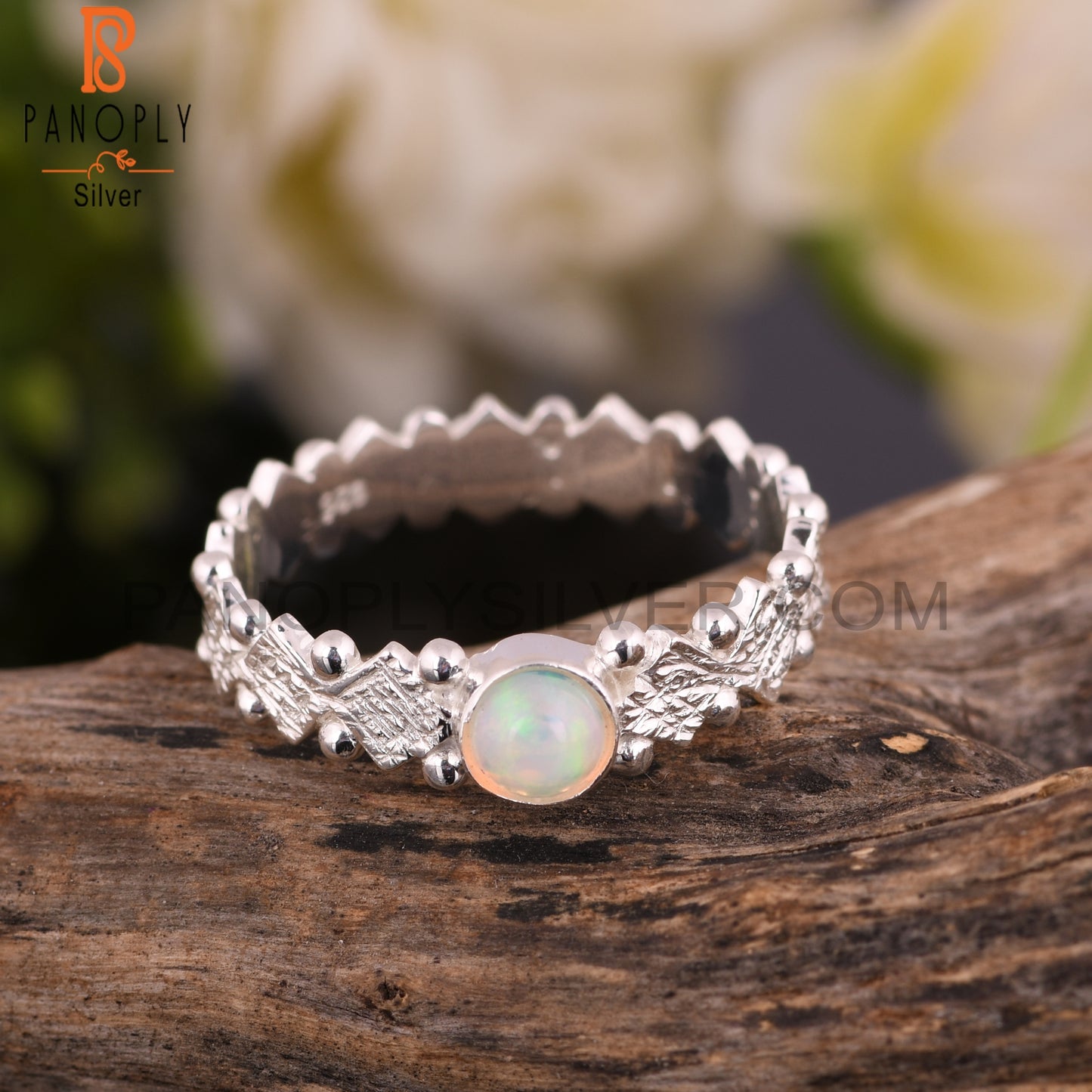 Small Ethiopian Opal 925 Sterling Silver Ring
