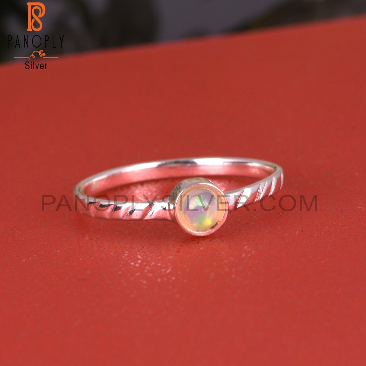 Ethiopian Opal Round 925 Sterling Silver Ring For Her