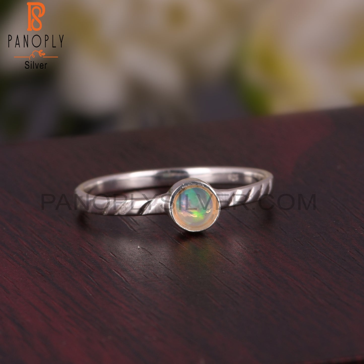 Ethiopian Opal Round 925 Sterling Silver Ring For Her