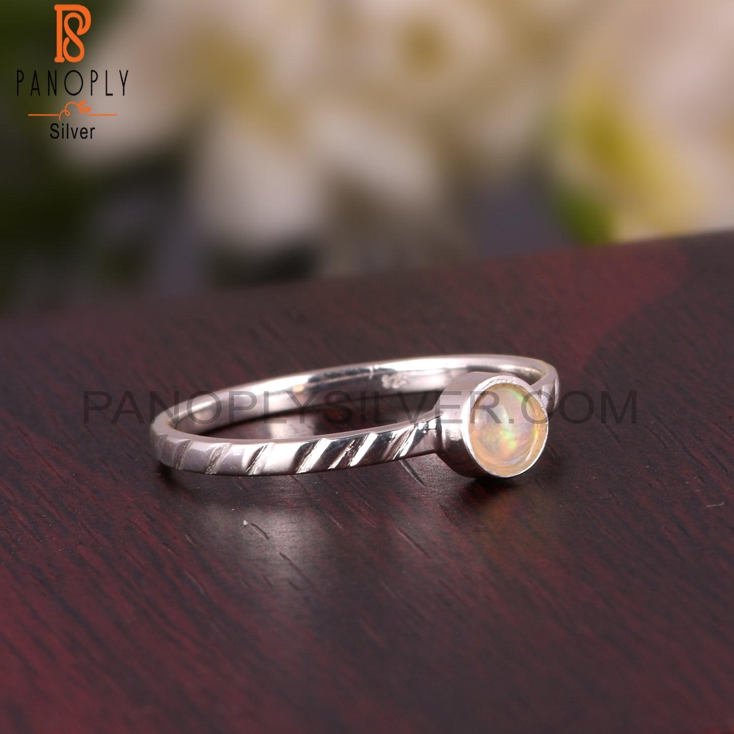 Ethiopian Opal Round 925 Sterling Silver Ring For Her