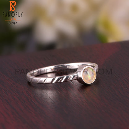 Ethiopian Opal Round 925 Sterling Silver Ring For Her