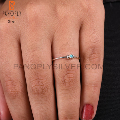 Arizona Turquoise 925 Silver Hypoallergenic Simple Cute Ring