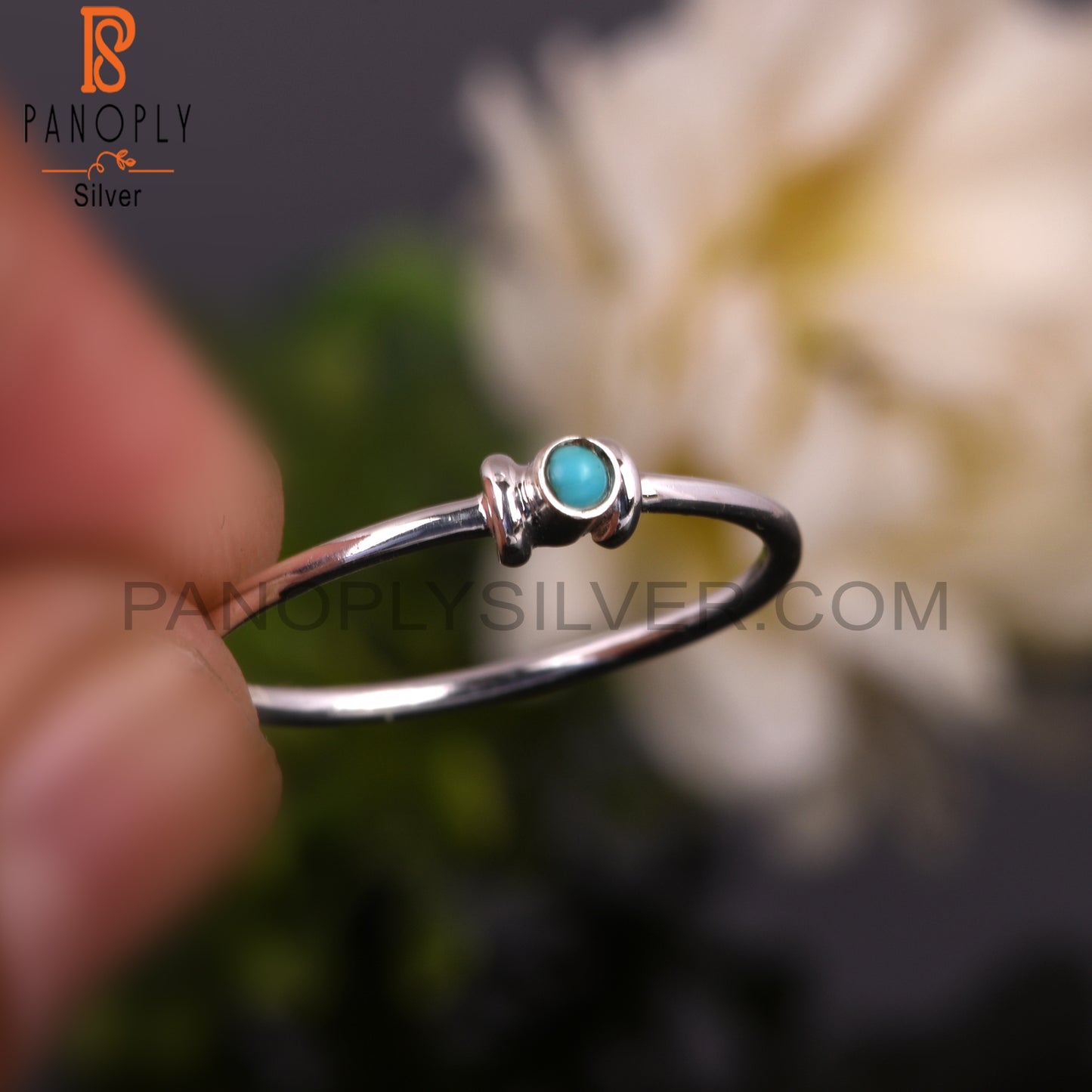 Arizona Turquoise 925 Silver Hypoallergenic Simple Cute Ring