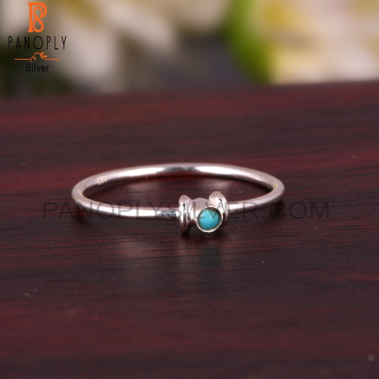 Arizona Turquoise 925 Silver Hypoallergenic Simple Cute Ring