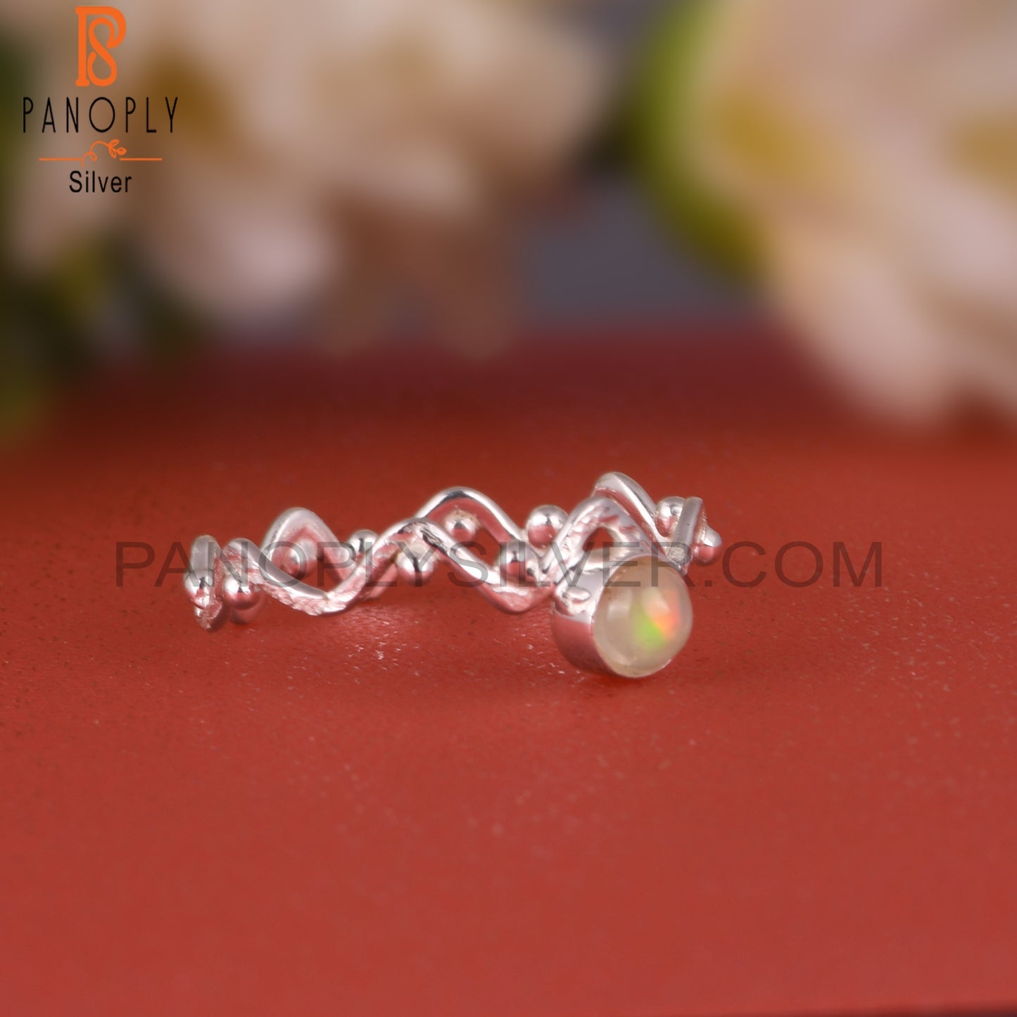 Zig Zag Ethiopian Opal 925 Sterling Silver Ring