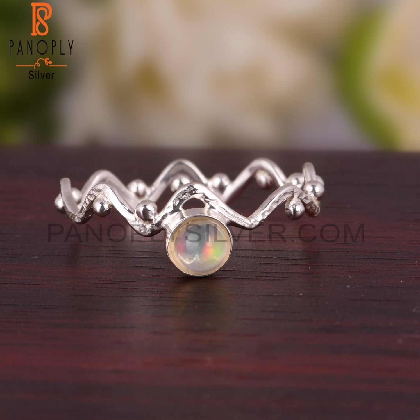 Zig Zag Ethiopian Opal 925 Sterling Silver Ring