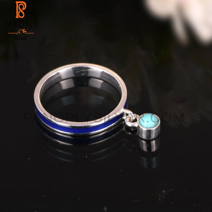 Arizona Turquoise Round Shape Silver Cute Ring