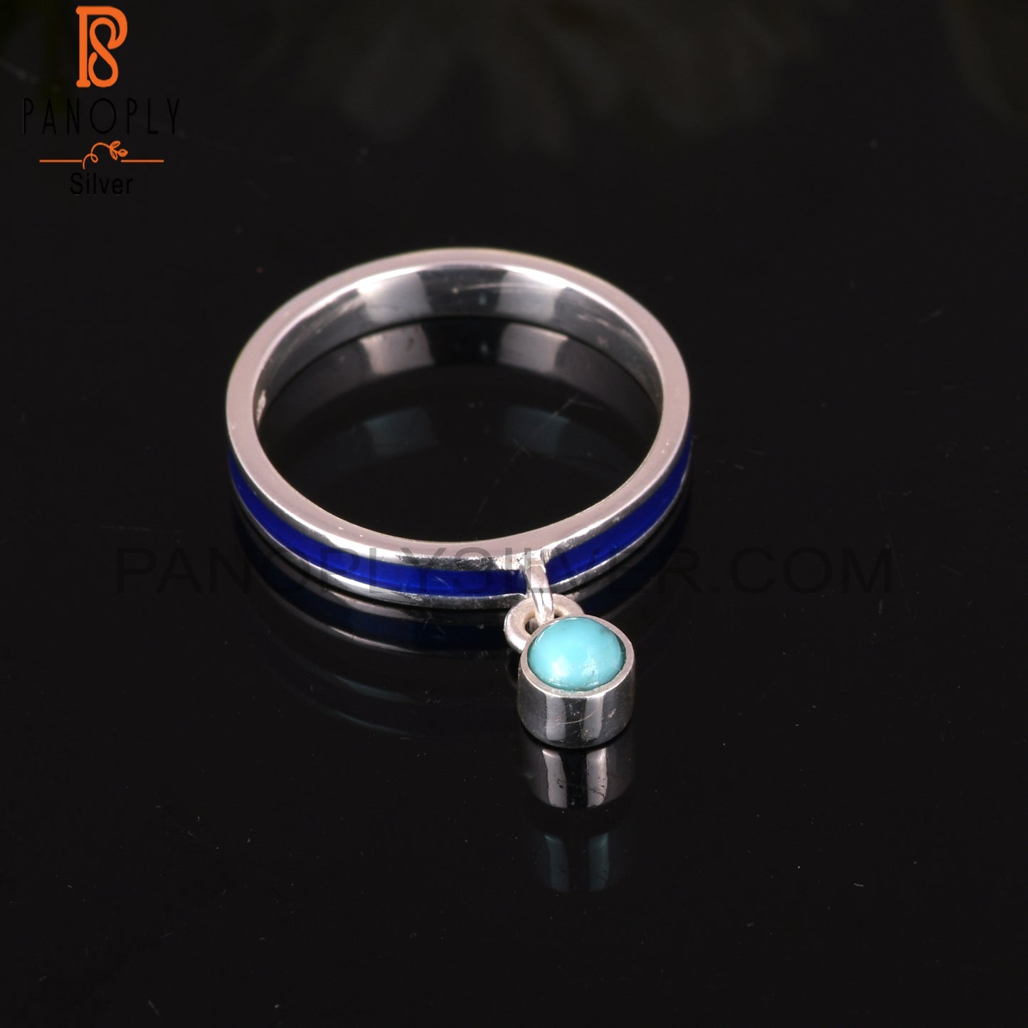 Arizona Turquoise Round Shape Silver Cute Ring