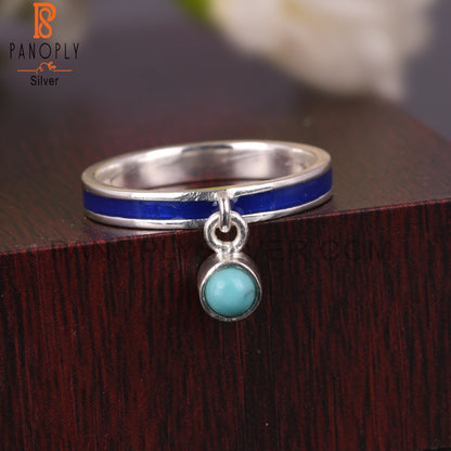 Arizona Turquoise Round Shape Silver Cute Ring