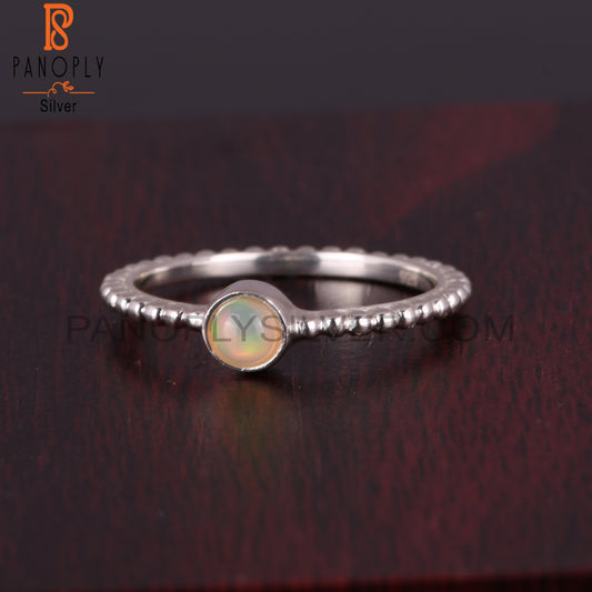 Ethiopian Opal Round 925 Sterling Silver Women’s Ring