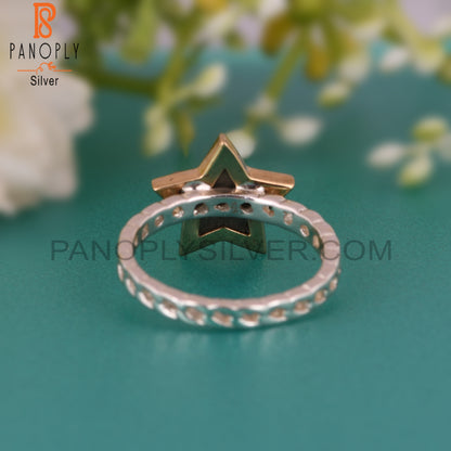Pyrite Star Shape 925 Sterling Silver Twist Band Ring
