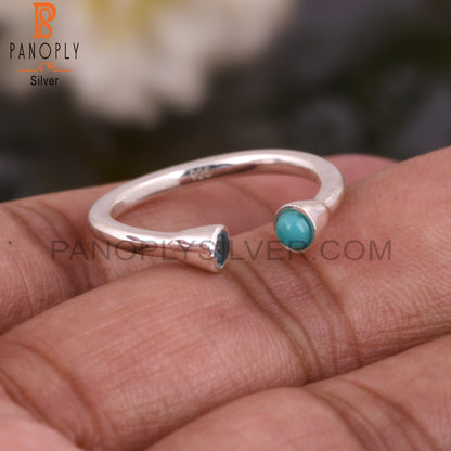 925 Sterling Silver Arizona Turquoise & Blue Topaz Ring