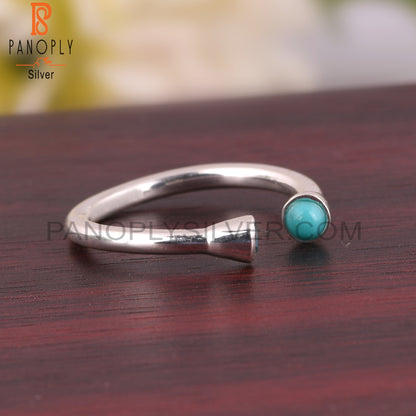 925 Sterling Silver Arizona Turquoise & Blue Topaz Ring
