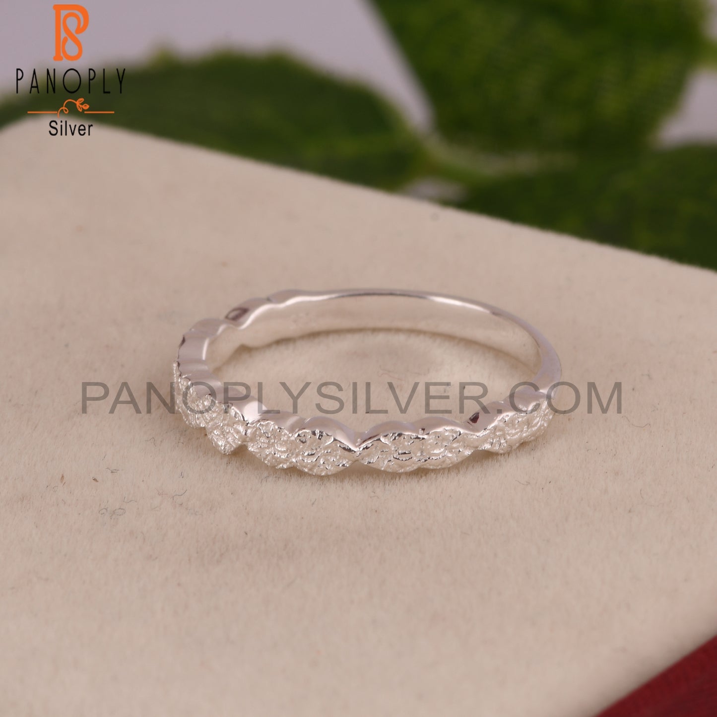 Unique 925 Sterling Silver Heart Stackable Band Ring