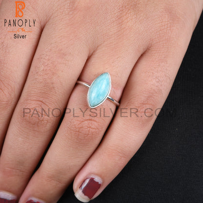 Amazonite Marquise Openable 925 Sterling Silver Ring