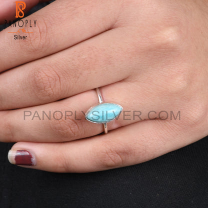 Amazonite Marquise Openable 925 Sterling Silver Ring