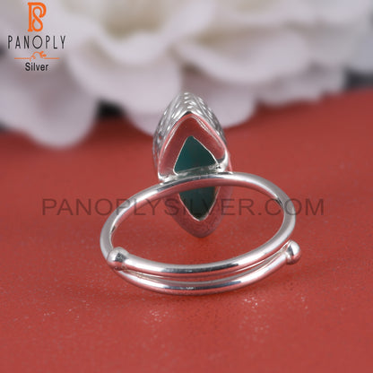 Amazonite Marquise Openable 925 Sterling Silver Ring