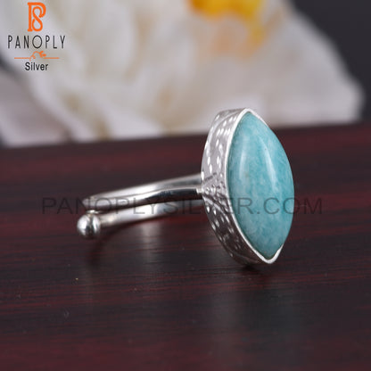 Amazonite Marquise Openable 925 Sterling Silver Ring