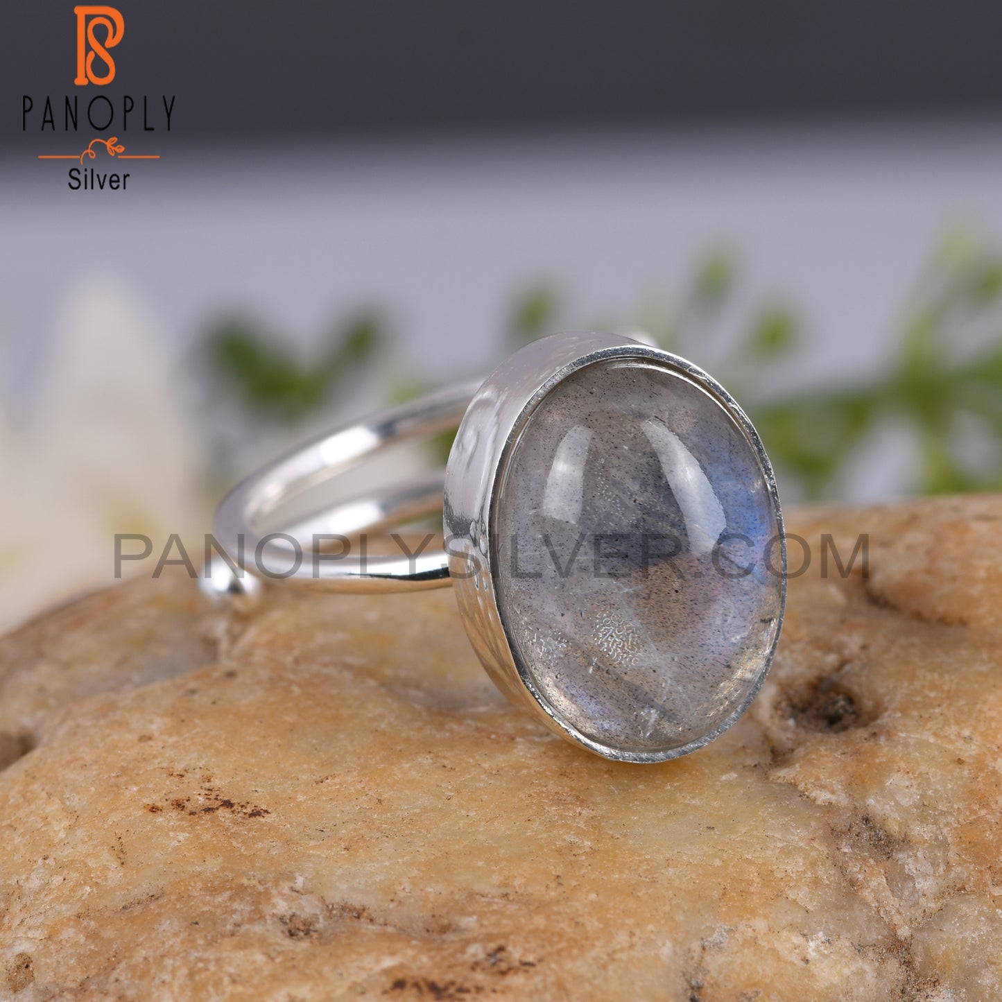 Doublet Sunstone Crystal Oval 925 Sterling Silver Ring