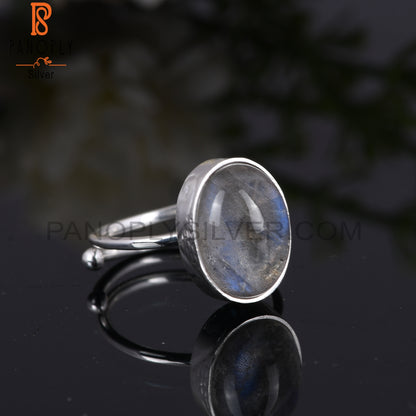 Doublet Sunstone Crystal Oval 925 Sterling Silver Ring