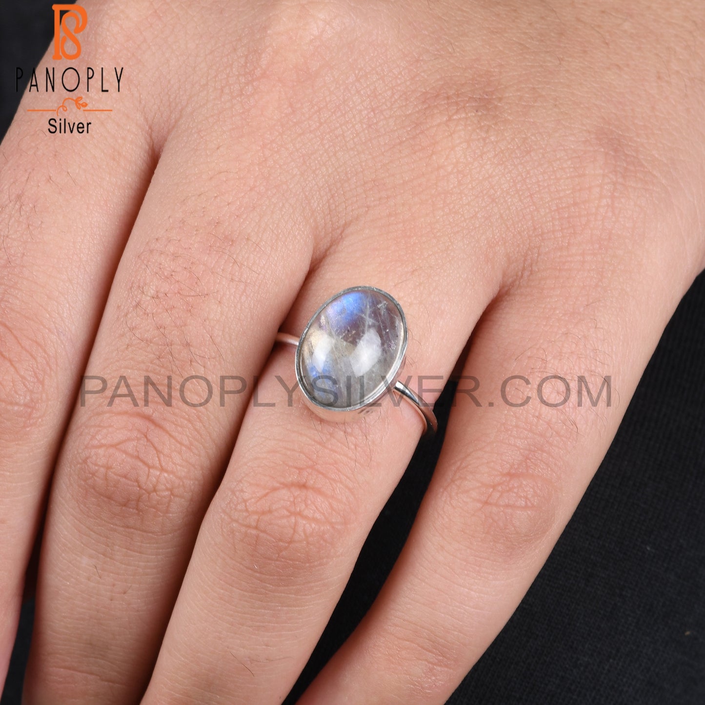 Doublet Sunstone Crystal Oval 925 Sterling Silver Ring