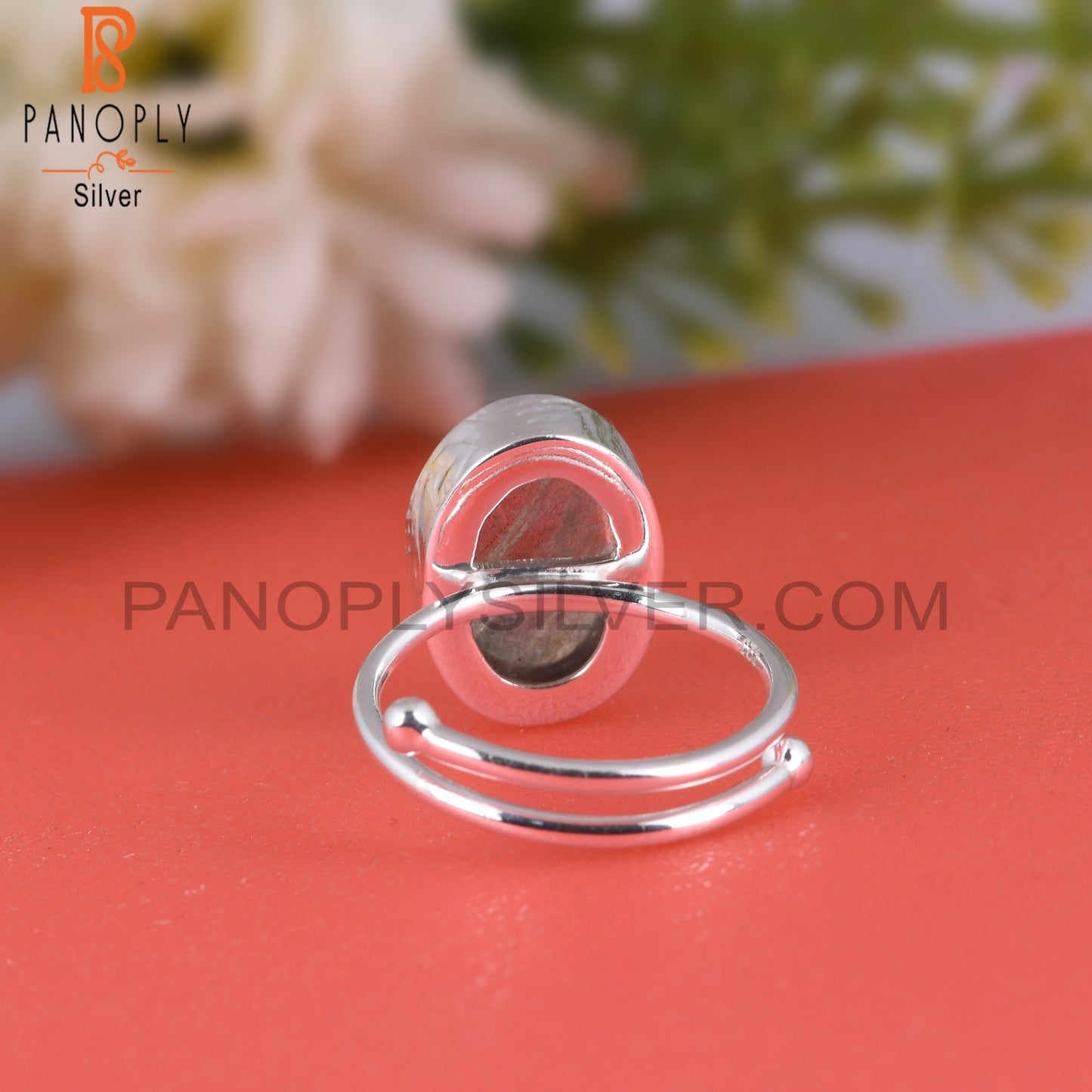 Doublet Sunstone Crystal Oval 925 Sterling Silver Ring