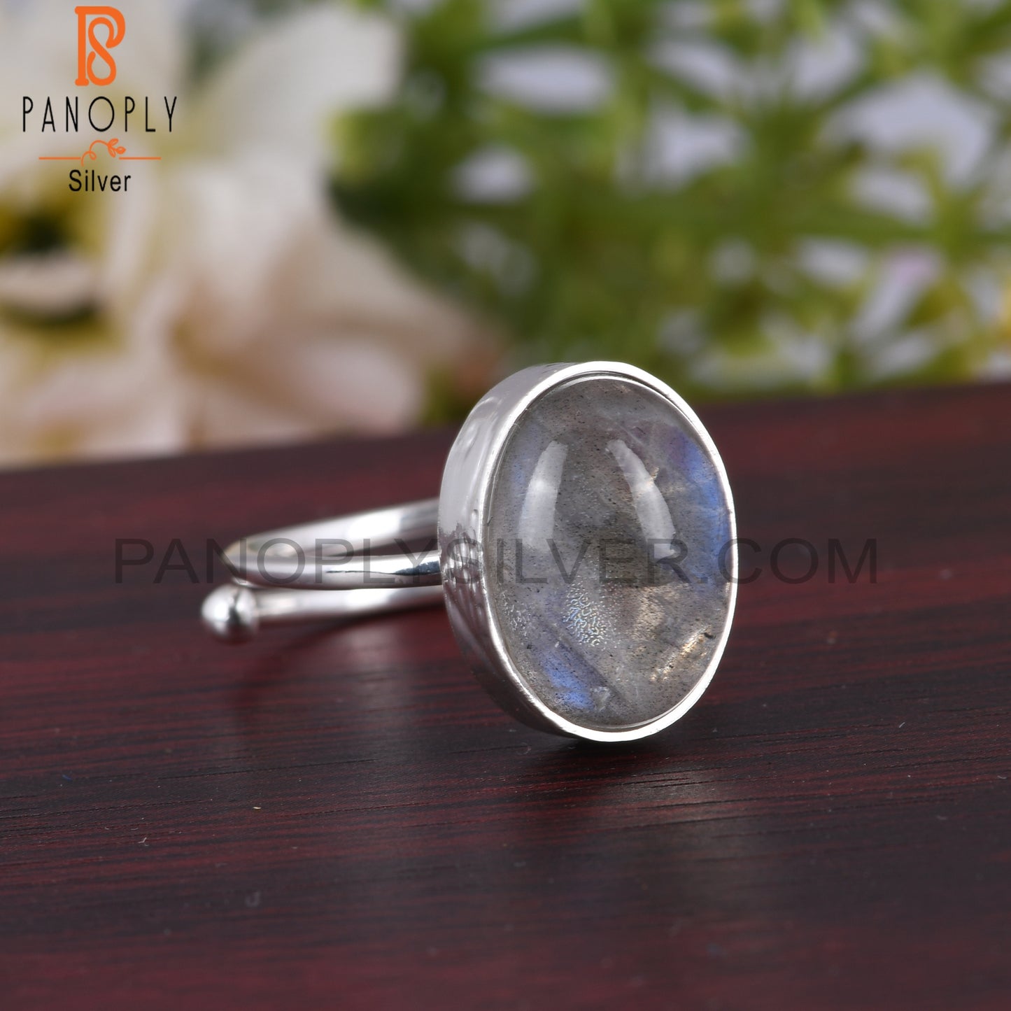 Doublet Sunstone Crystal Oval 925 Sterling Silver Ring