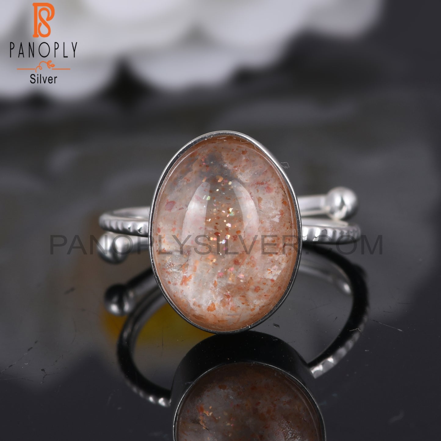 Doublet Labradorite Crystal Oval 925 Silver Ring