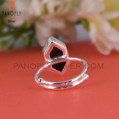 Birdeye Jasper Hexagon 925 Silver Ring