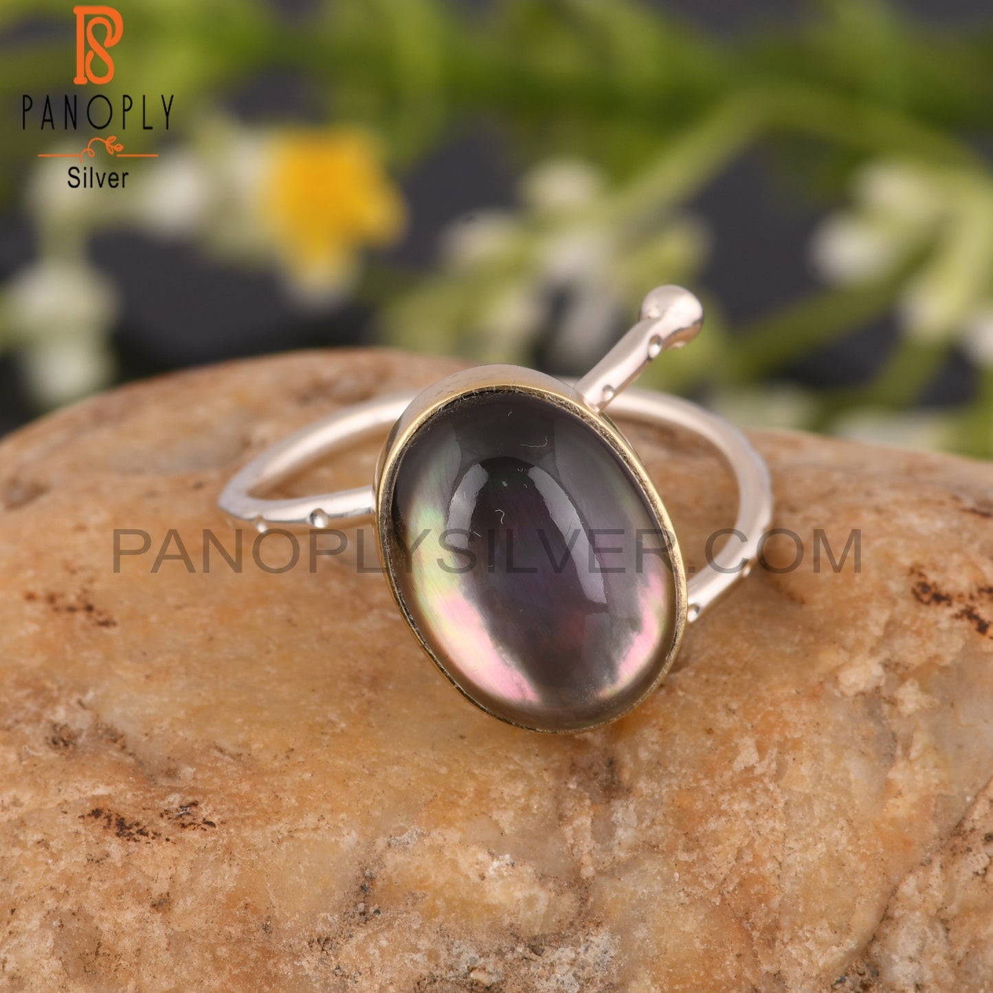 Labradorite Doublet Crystal 925 Sterling Silver Ring