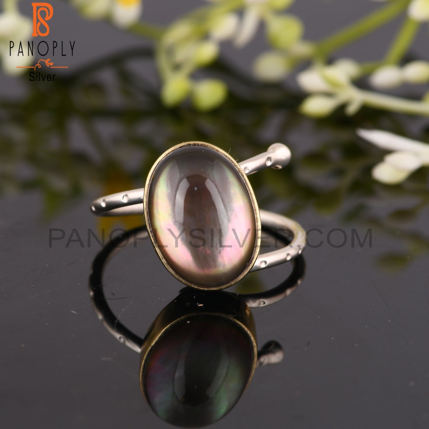 Labradorite Doublet Crystal 925 Sterling Silver Ring