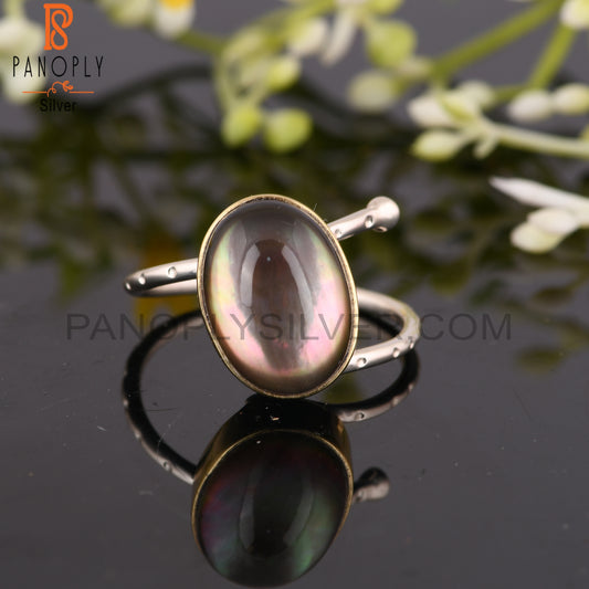 Labradorite Doublet Crystal 925 Sterling Silver Ring