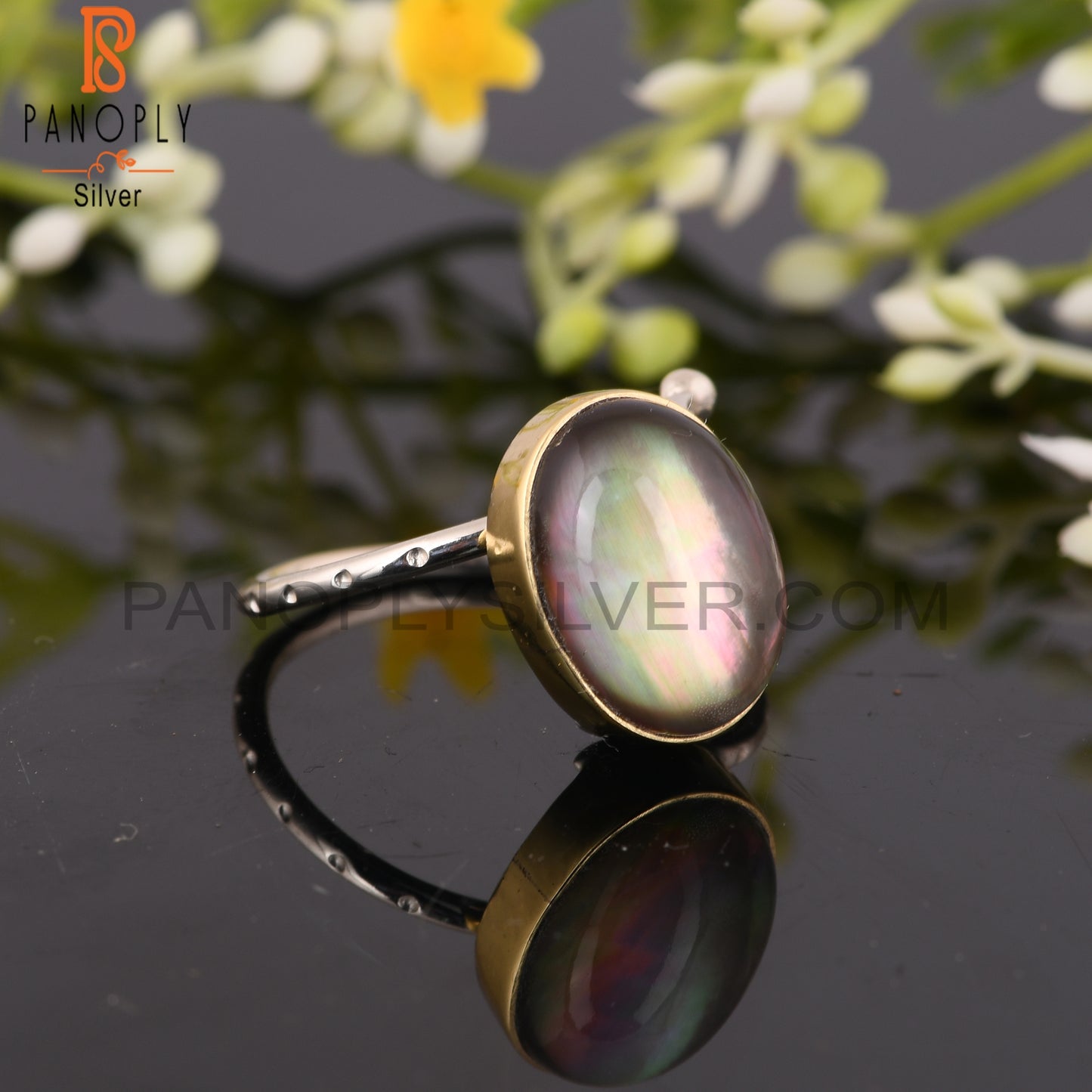 Labradorite Doublet Crystal 925 Sterling Silver Ring