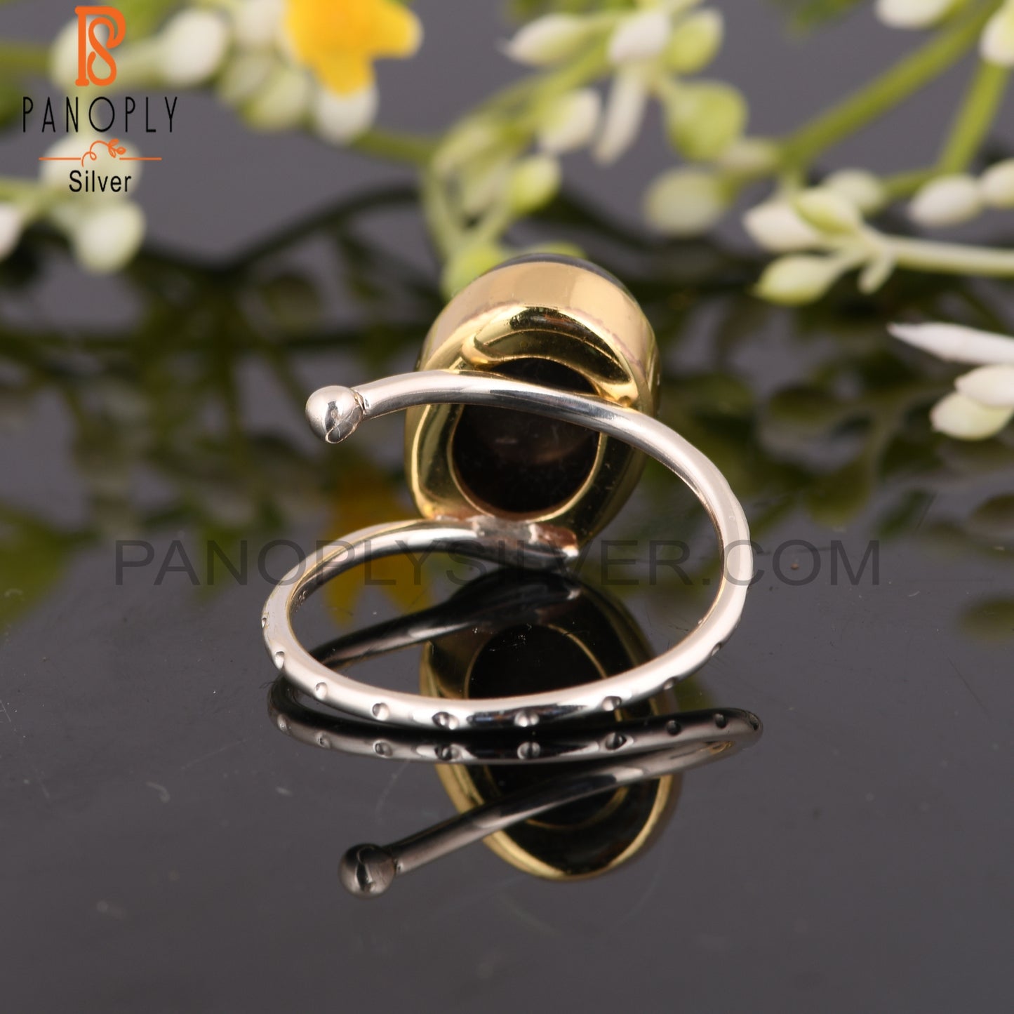 Labradorite Doublet Crystal 925 Sterling Silver Ring