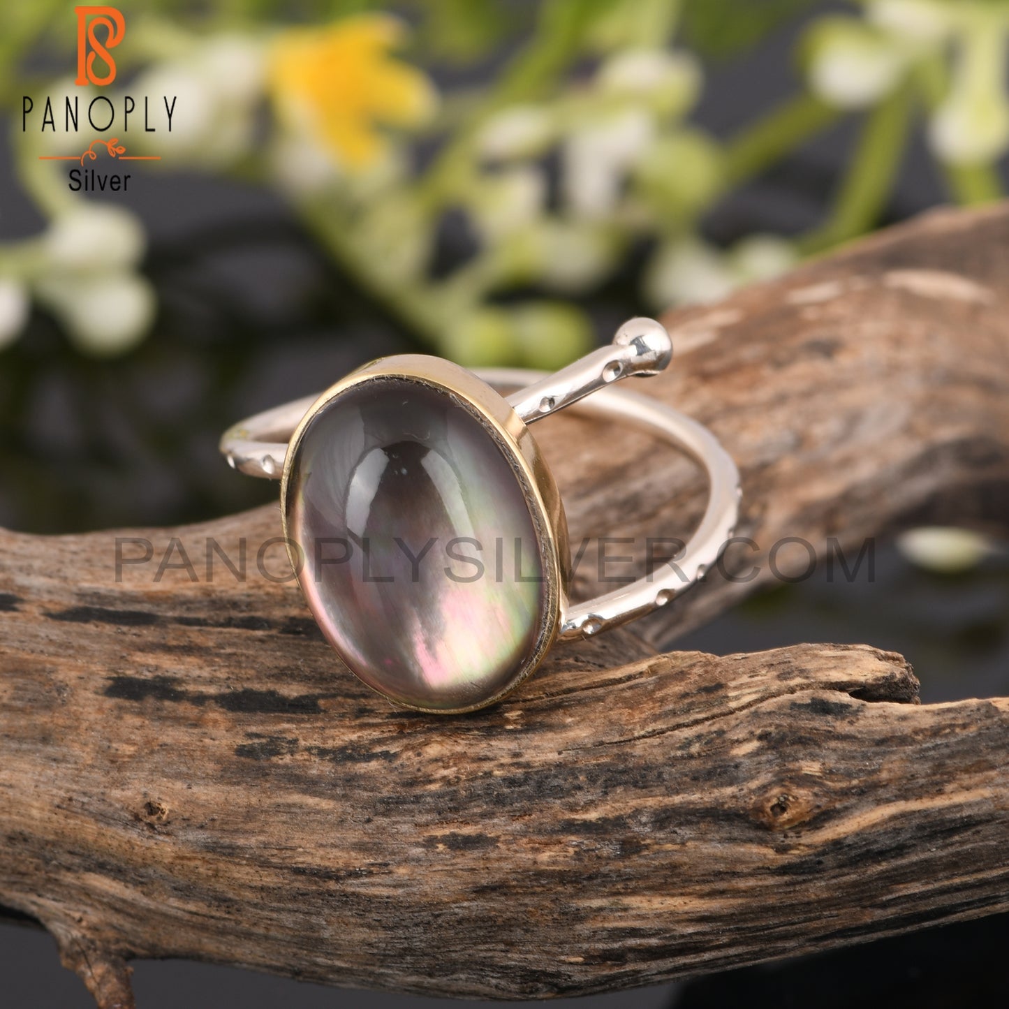 Labradorite Doublet Crystal 925 Sterling Silver Ring