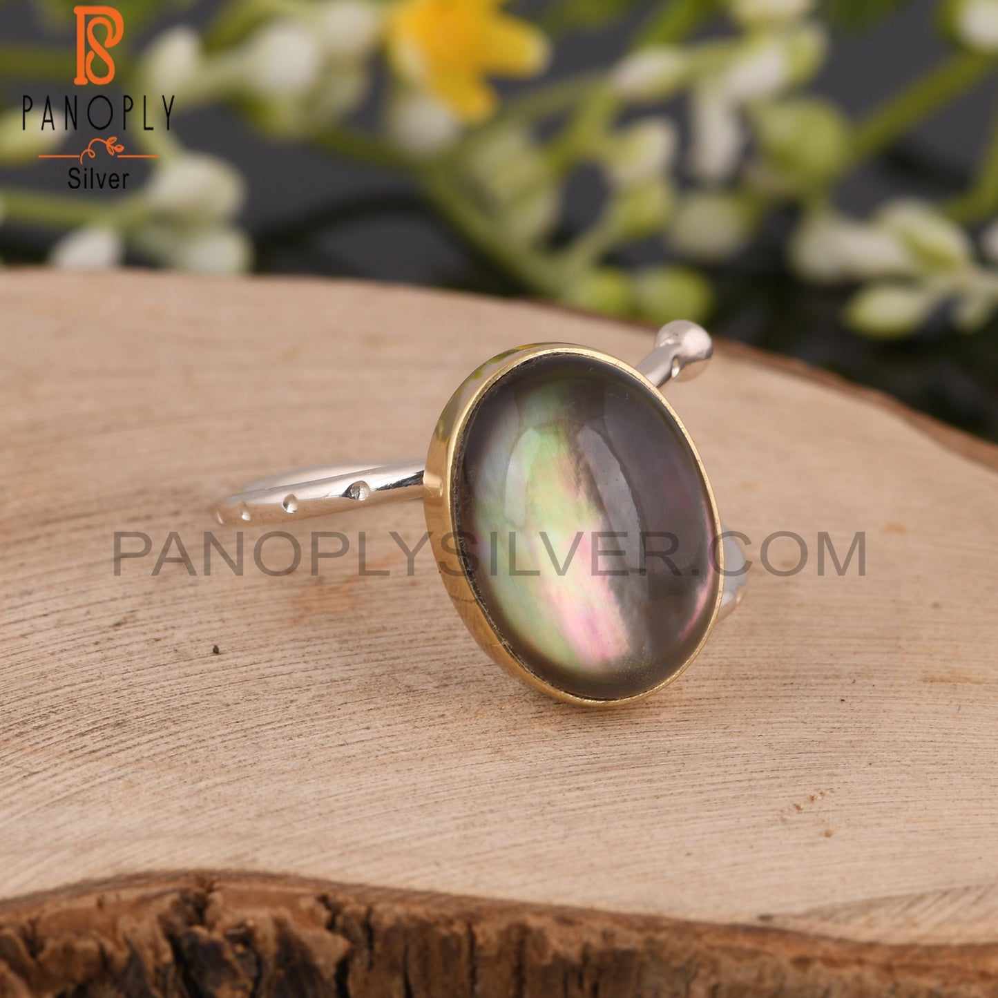 Labradorite Doublet Crystal 925 Sterling Silver Ring